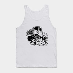 Vintage Black and White Pickup Truck Tank Top